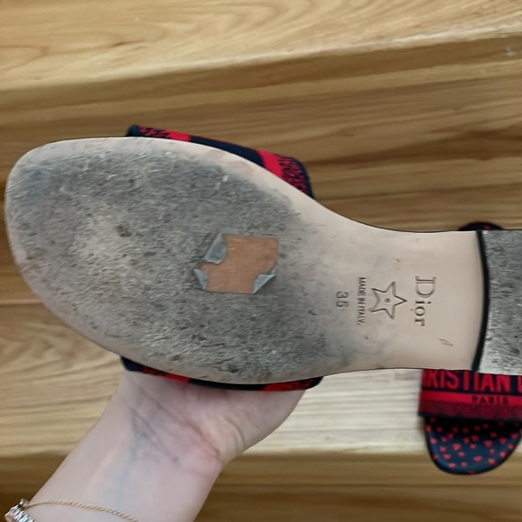 Christian Dior Canvas Embroidered I Love Paris Dway Mules Slide Sandals 35 - Picture 2 of 2
